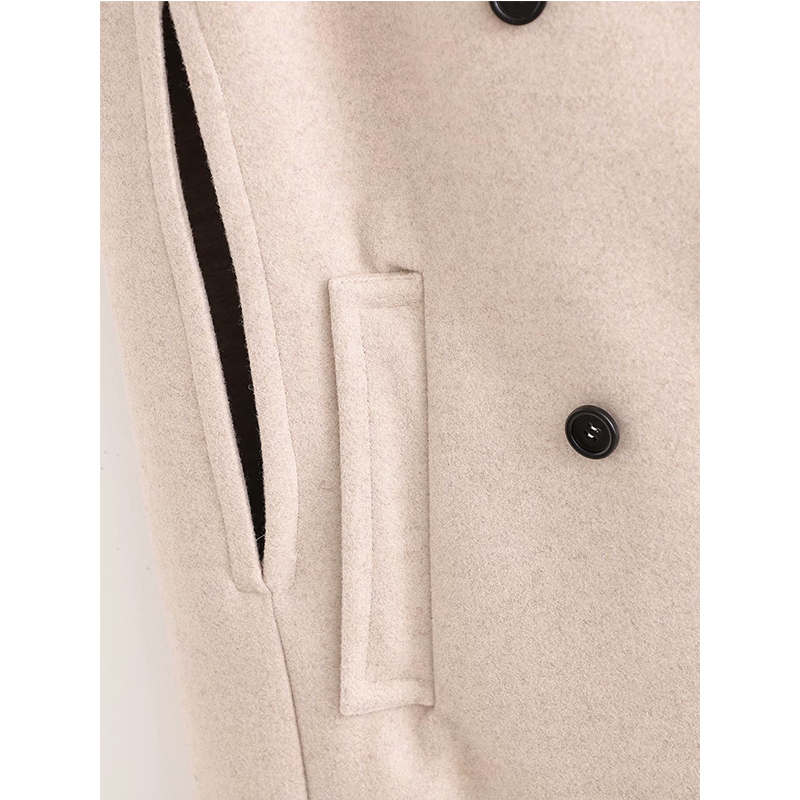 Winter Cloaks Women Fashion Solid Stand Collar Wool Capes Pockets Thick Coat Elegant Sleeveless A Line Female Ladies Outwear 201214