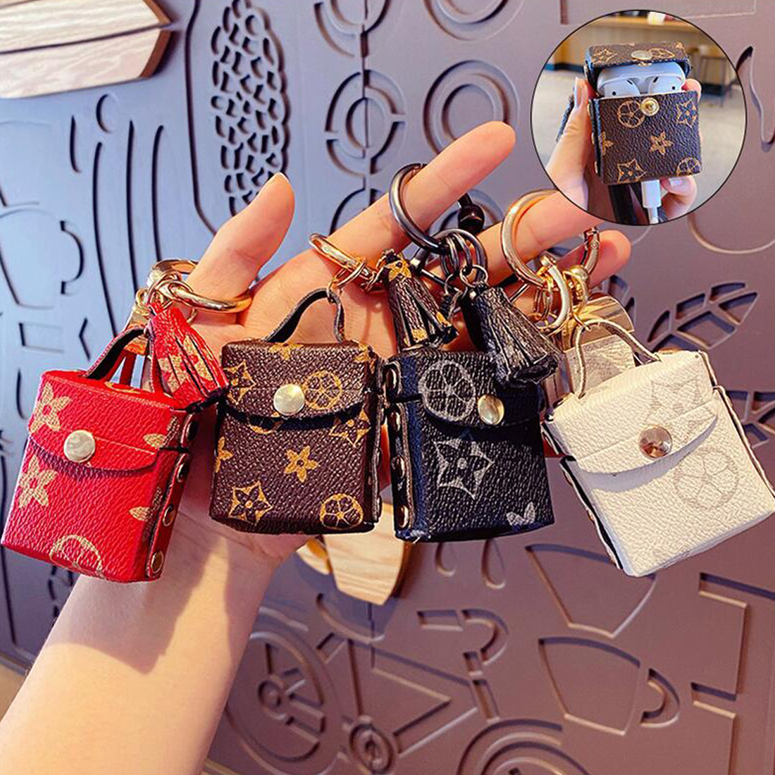 Mini Earphone bag Wallet Keyrings PU Leather Luxury Keychains Jewelry Pendant Bag Charms Key Chains Car Keys Holder Fashion Accessories
Mini Earphone bag Wallet Keyrings PU Leather Luxury Keychains Jewelry Pendant Bag Charms Key Chains Car Keys Holder Fashion Accessories