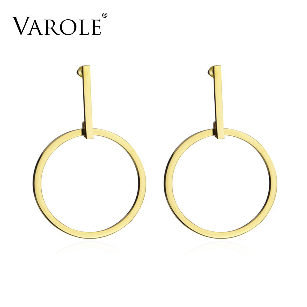 VAROLE Exaggerated Large Single Circle Drop Earrings for Women Gold Color Stainless Steel Long Dangle Earrings Jewelry Brincos
VAROLE Exaggerated Large Single Circle Drop Earrings for Women Gold Color Stainless Steel Long Dangle Earrings Jewelry Brincos