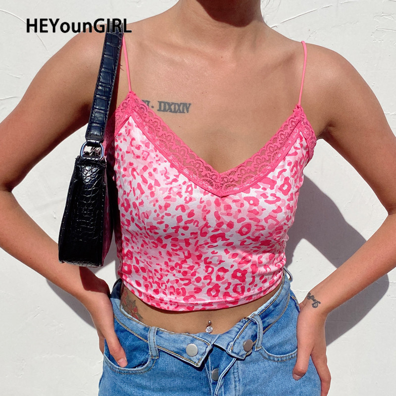 HEYounGIRL Pink Leopard Print Sexy Spaghetti Strap Top Women Summer Y2k Backless Lace Cami Tops Ladies Sweat 90s Crop Tees 2020 LJ200818
HEYounGIRL Pink Leopard Print Sexy Spaghetti Strap Top Women Summer Y2k Backless Lace Cami Tops Ladies Sweat 90s Crop Tees 2020 LJ200818