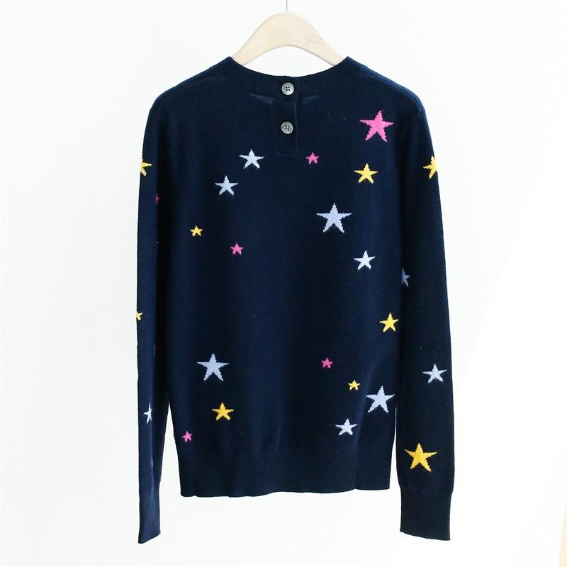 Women Sweater Colorful Star Jacquard Oversize Loose Cashmere Sweater Women 2020 Autumn and Winter, Grey
Women Sweater Colorful Star Jacquard Oversize Loose Cashmere Sweater Women 2020 Autumn and Winter, Grey