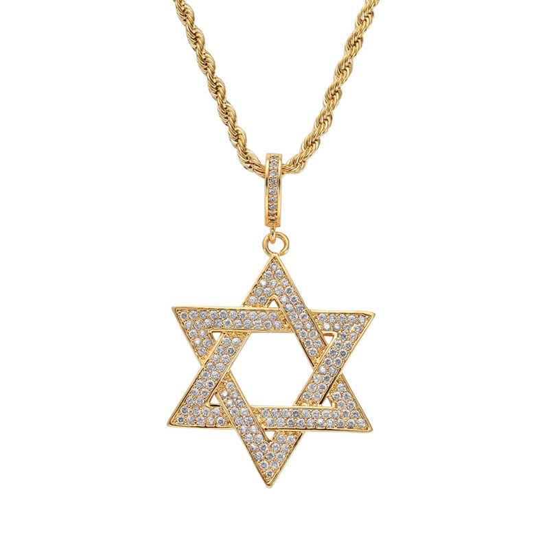 Fashion hip hop rosegold Star of David Hexagram zircon pendant necklace, bling bling iced out chain jewelry gift
Fashion hip hop rosegold Star of David Hexagram zircon pendant necklace, bling bling iced out chain jewelry gift