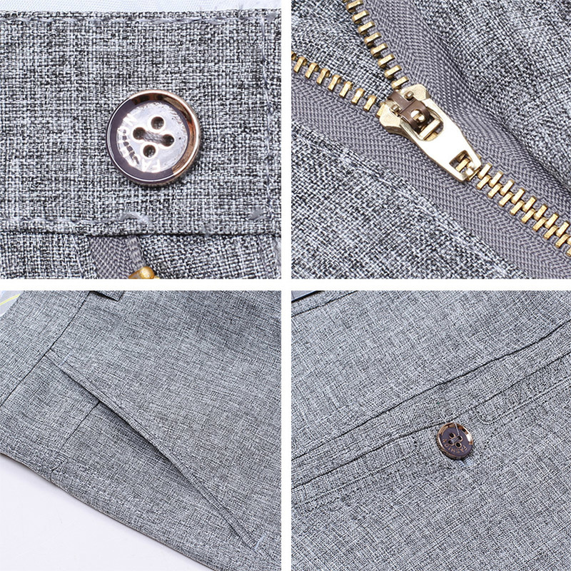 Summer Linen Business Casual Pants For Men Big Size Male mal Classic Breathable 9 Colors Thin Office Suit Trousers Mens 220303