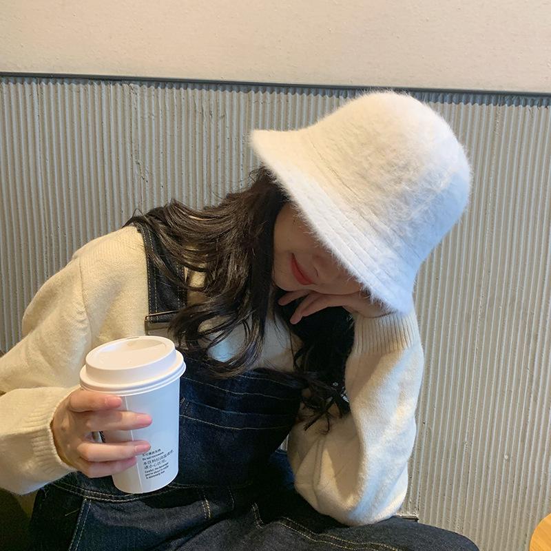 2021 Hat winter women's fashion Solid color fur hat bucket cap fisherman's retro knitted wool basin Bucket, White
2021 Hat winter women's fashion Solid color fur hat bucket cap fisherman's retro knitted wool basin Bucket, White