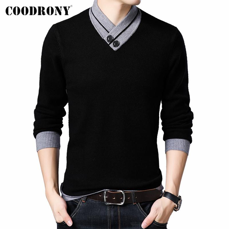 COODRONY Men Clothing Autumn Winter New Arrivals Fashion Casual Soft Knitted Thick Warm Button V-Neck Sweater Pullover Men C2002, Black
COODRONY Men Clothing Autumn Winter New Arrivals Fashion Casual Soft Knitted Thick Warm Button V-Neck Sweater Pullover Men C2002, Black