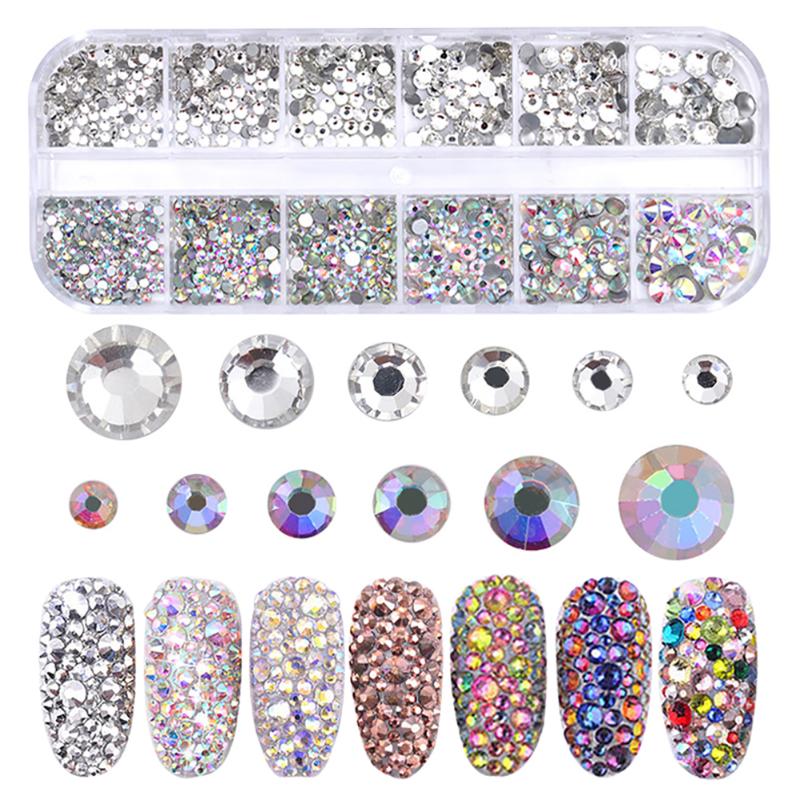 1 Box Multi Size Nail Rhinestones Colorful Flat-back Crystal Strass AB Color 3D Charm Gems DIY Nail Art Decorations
1 Box Multi Size Nail Rhinestones Colorful Flat-back Crystal Strass AB Color 3D Charm Gems DIY Nail Art Decorations