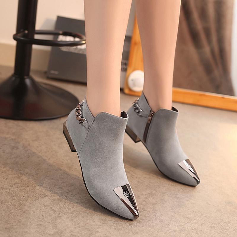 Metal Decoration Boots Women Fashion Rome Sexy Pointed Toe Plus Velvet Cool Short Ankle Boots For Women Zapatos De Mujer, Black
Metal Decoration Boots Women Fashion Rome Sexy Pointed Toe Plus Velvet Cool Short Ankle Boots For Women Zapatos De Mujer, Black