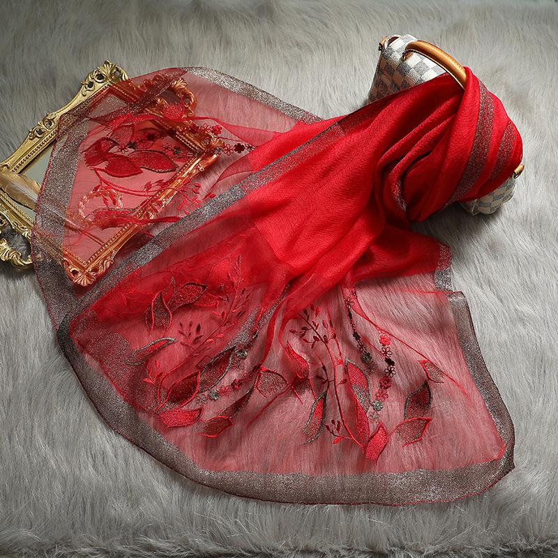 Women Silk Wool Embroidery Scarf Soft Winter Foulard Shawl Elegant Floral Cut Hijab Glitter Scarves Sprint Warm Bandana
Women Silk Wool Embroidery Scarf Soft Winter Foulard Shawl Elegant Floral Cut Hijab Glitter Scarves Sprint Warm Bandana