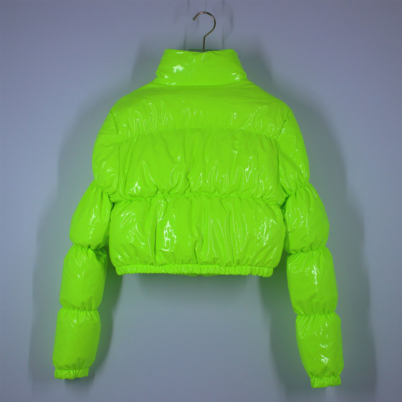 AtxyxtA Puffer Jacket Cropped Parka Bubble Coat Winter Women New Fashion Clothing Green XL 200928