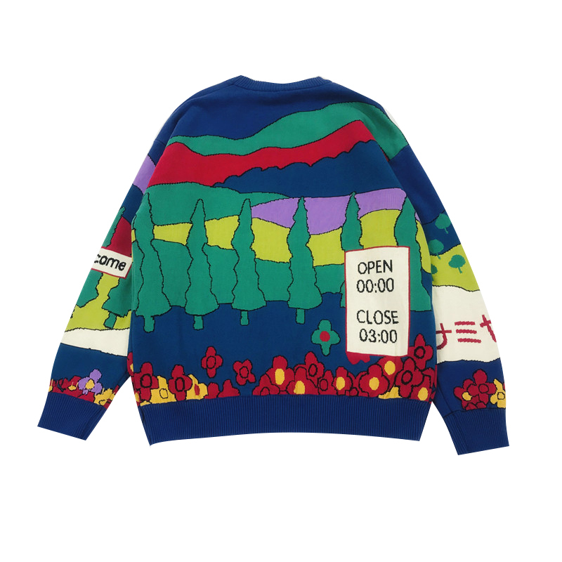 Women's Cartoon Embroidery Harajuku Cute Knitted Sweaters Winter Thick Warm Jacquard Sweater Knit Pullovers 201023