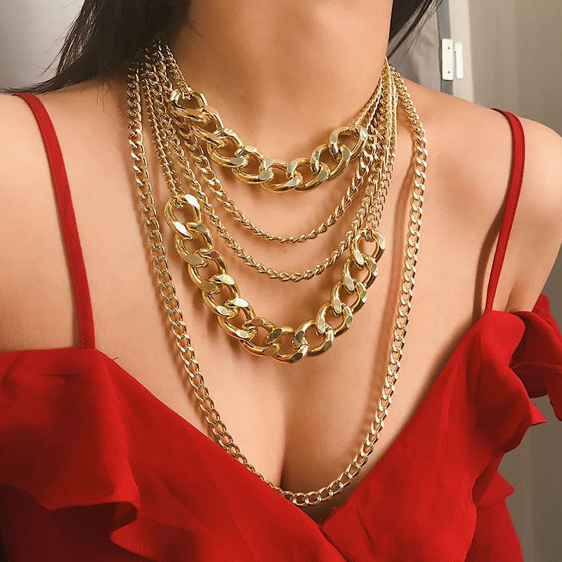 Punk Exaggerated Multilayer Heavy Metal Aluminium Thick Chain Necklace Women Vintage Long Necklace Jewelry Maxi Kolye XR2132
Punk Exaggerated Multilayer Heavy Metal Aluminium Thick Chain Necklace Women Vintage Long Necklace Jewelry Maxi Kolye XR2132