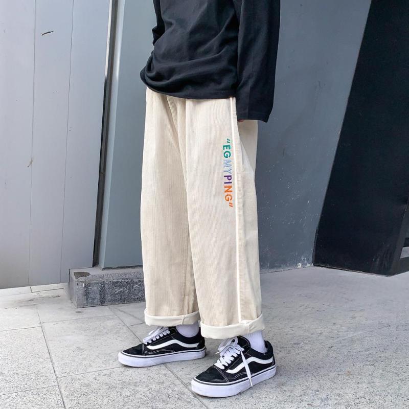 Corduroy Pants Reflective strip Men Breathable Cotton Harem Trousers Fashion Embroidery Mens Casual Straight pants 5XL, Black
Corduroy Pants Reflective strip Men Breathable Cotton Harem Trousers Fashion Embroidery Mens Casual Straight pants 5XL, Black