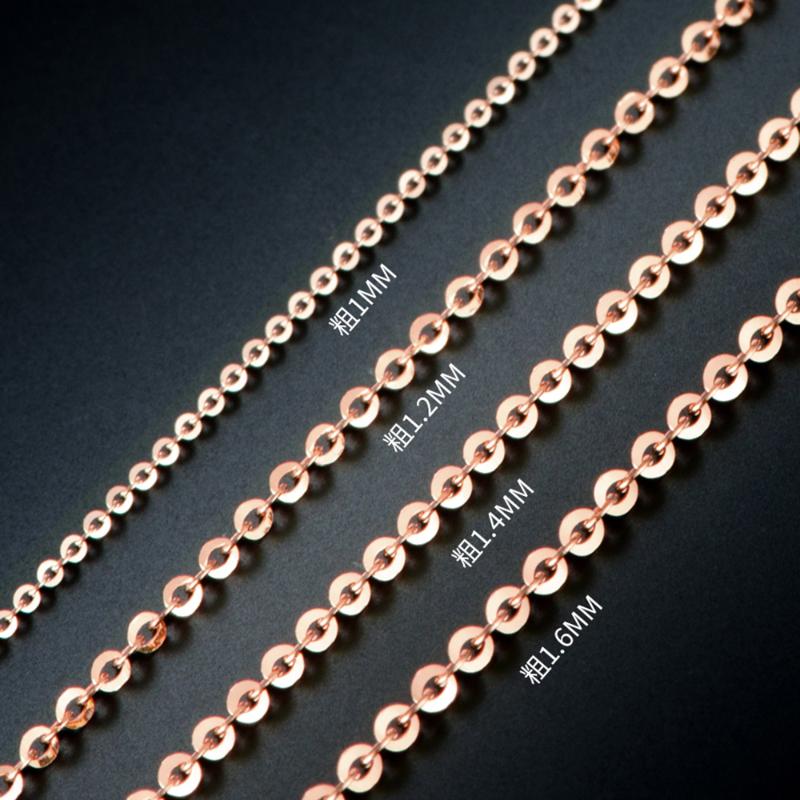 Real Solid 18K Rose Gold Necklace Luck O Chain Necklace 40-50cmL For Women / Fine Jewelry / Stamp: Au750
Real Solid 18K Rose Gold Necklace Luck O Chain Necklace 40-50cmL For Women / Fine Jewelry / Stamp: Au750