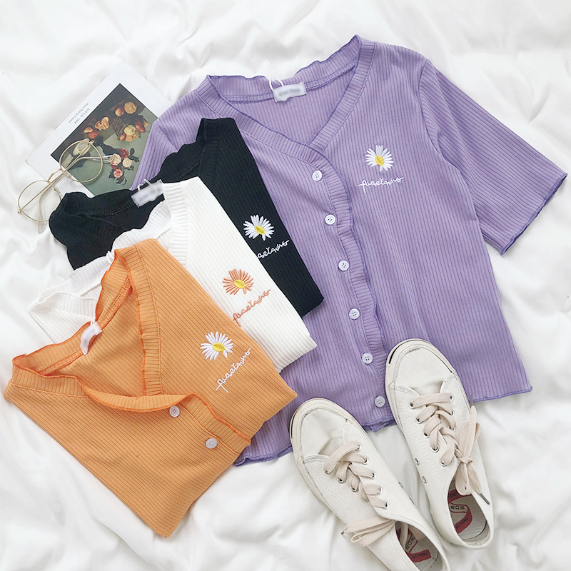 2021 New 4 colours Summer floral embroidered sleeve knitted t-shirts of women short women's tops (n0006) EQ7Q, White
2021 New 4 colours Summer floral embroidered sleeve knitted t-shirts of women short women's tops (n0006) EQ7Q, White