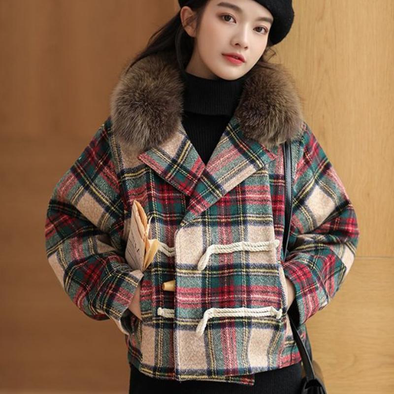 European Winter Women Fashion Plaid Horn Button Plus Velvet Thick Short Woolen Coat Casual Female Cloth, Red
European Winter Women Fashion Plaid Horn Button Plus Velvet Thick Short Woolen Coat Casual Female Cloth, Red