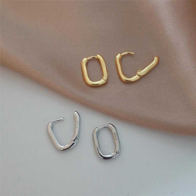 S925 Stamp Silver Color Geometric Oval Earring Prevent Allergy Small Gold Color Earrings For Women Jewelry Gifts SAE525
S925 Stamp Silver Color Geometric Oval Earring Prevent Allergy Small Gold Color Earrings For Women Jewelry Gifts SAE525