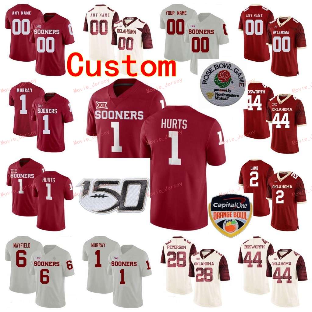 Stitched Custom 44 Brian Bosworth 6 Baker Mayfield 6 Tre Brown 7 Spencer Rattler Oklahoma Sooners College Men Women Youth Jersey, Men white with rose bowl
Stitched Custom 44 Brian Bosworth 6 Baker Mayfield 6 Tre Brown 7 Spencer Rattler Oklahoma Sooners College Men Women Youth Jersey, Men white with rose bowl