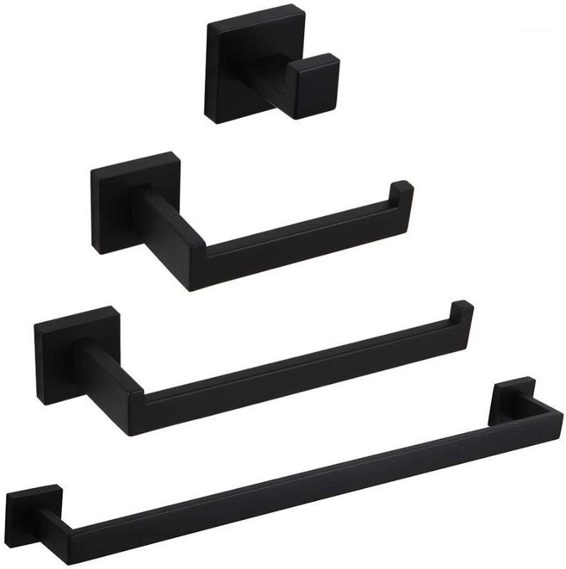 Modern Matte Black 4-Piece Bathroom Hardware Set Towel Bar Toilet Paper Holder Towel Ring and Hook Wall Mounted1
Modern Matte Black 4-Piece Bathroom Hardware Set Towel Bar Toilet Paper Holder Towel Ring and Hook Wall Mounted1