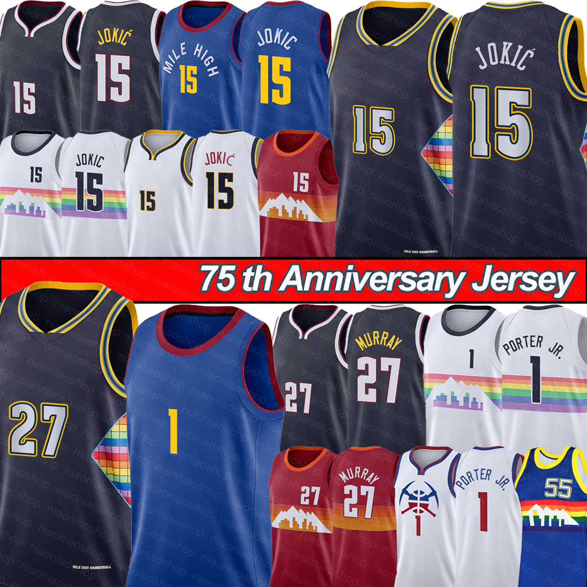 Nikola 15 Jamal Jokic Murray Basketball Jersey Michael 1 Porter Jr. retro Dikembe 55 Mutombo Jersey Men 75th T-shirt Denver''Nugge, Black;red
Nikola 15 Jamal Jokic Murray Basketball Jersey Michael 1 Porter Jr. retro Dikembe 55 Mutombo Jersey Men 75th T-shirt Denver''Nugge, Black;red