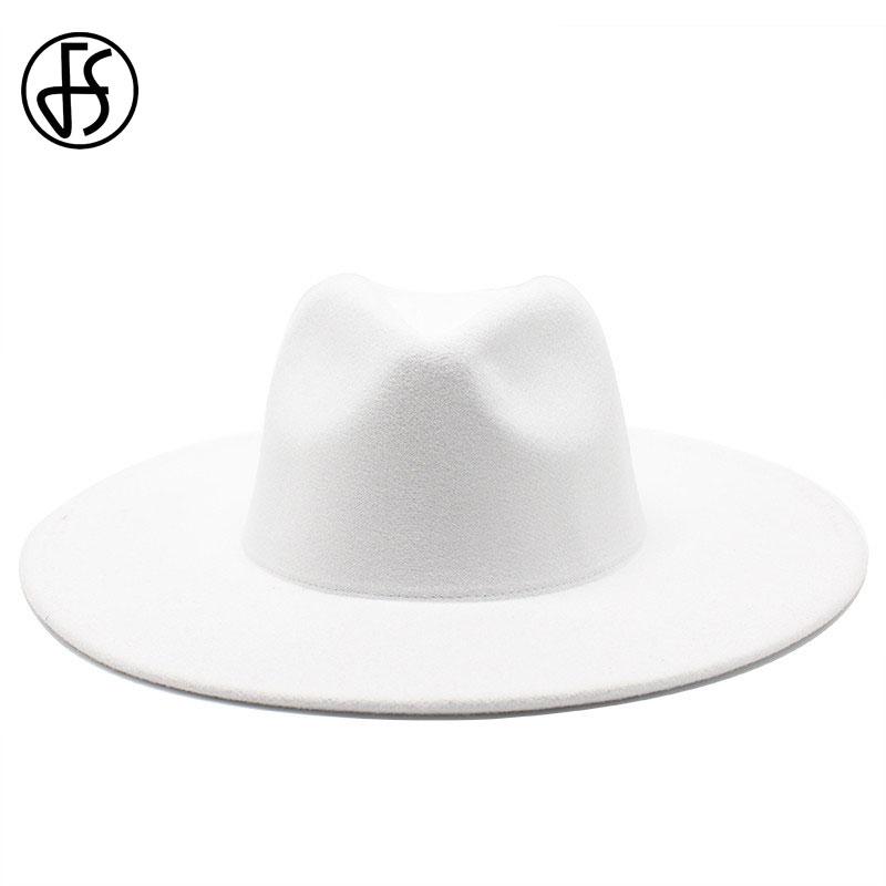 Wide Brim Hats FS 9.5CM Big Black White Patchwork Wool Fedora For Women Winter Felt Jazz Panama Trilby Cowboy Cap Men Gentleman
Wide Brim Hats FS 9.5CM Big Black White Patchwork Wool Fedora For Women Winter Felt Jazz Panama Trilby Cowboy Cap Men Gentleman