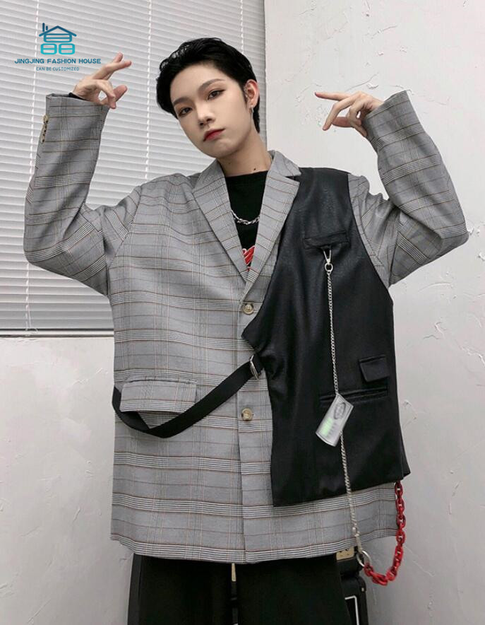 2021 New Original Popular Korean Male Casual Suit Personality Westward Pretty Hip Hop Seam Loose Chess Jacket KBH4, 11
2021 New Original Popular Korean Male Casual Suit Personality Westward Pretty Hip Hop Seam Loose Chess Jacket KBH4, 11