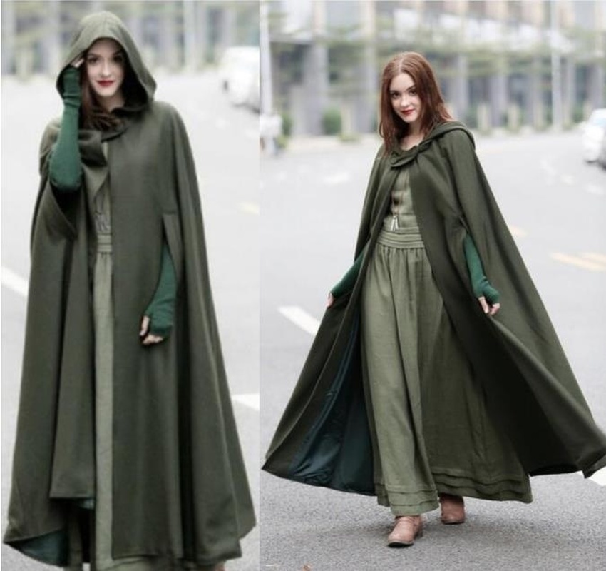 Zogaa women's cloaks of high quality solid vintage design thick medieval length ground hood FLW4, Gray
Zogaa women's cloaks of high quality solid vintage design thick medieval length ground hood FLW4, Gray