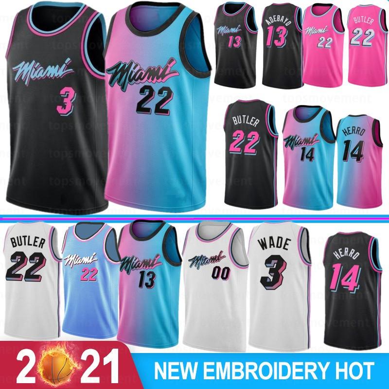 Tyler 14 Herro 13 Adebayo Jimmy 22 Butler 13 Bam Men Basketball Jersey Dwyane Dwyane 3 Wade 7 Goran 55 Dragic Nunn 2021 New