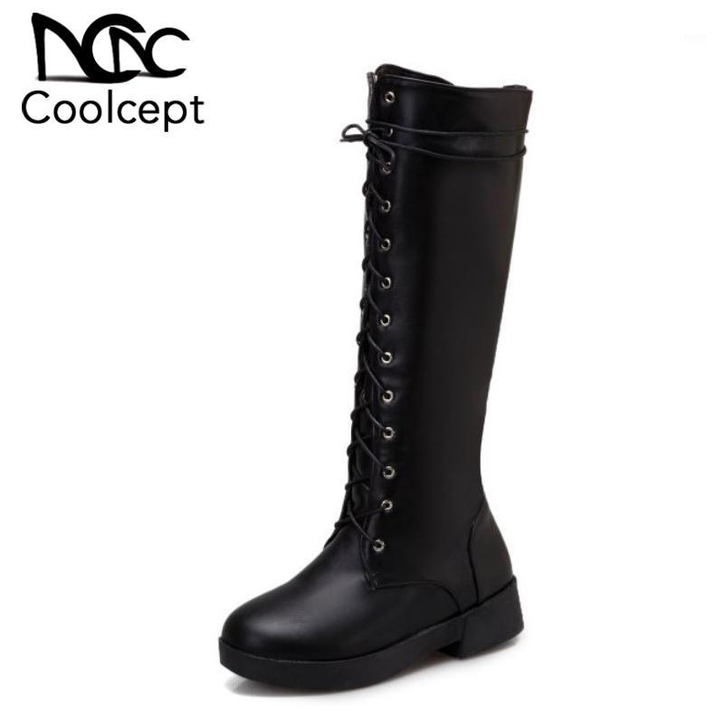 CoolCept Women Knee High Boots Fashion Zipper Cross Strap Knight Shoes Women Autumn Winter Warm Fur Flats Boots Size 34-431, Black
CoolCept Women Knee High Boots Fashion Zipper Cross Strap Knight Shoes Women Autumn Winter Warm Fur Flats Boots Size 34-431, Black