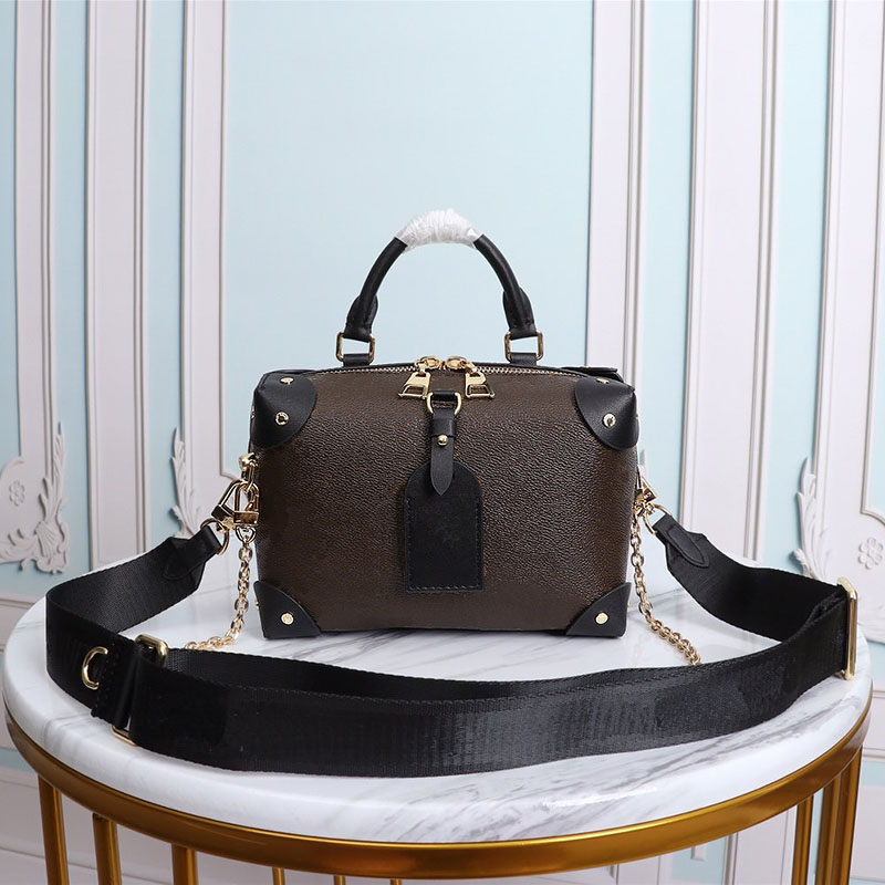 Genuine Leather Women Shoulder Bags Fashion High Quality Flower Soft Box Bag Original Two Shoulder Strap Handbag 24K Hardware, Black
Genuine Leather Women Shoulder Bags Fashion High Quality Flower Soft Box Bag Original Two Shoulder Strap Handbag 24K Hardware, Black