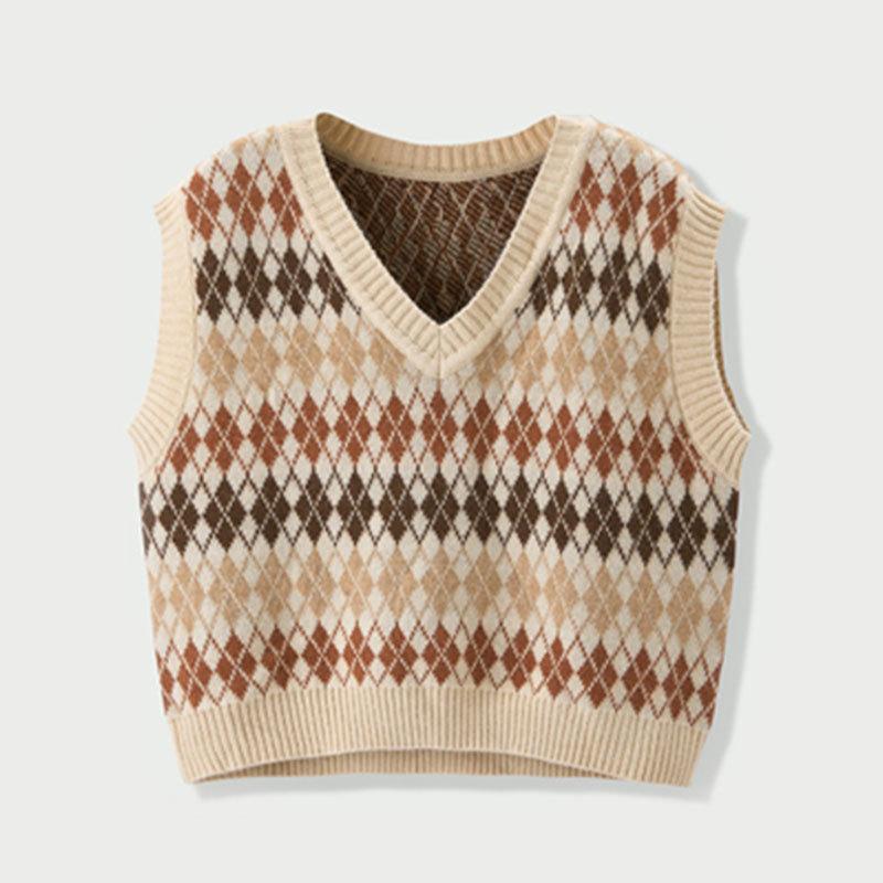 Womens Vest New Spring/Autumn Casual Fashion V-Neck Plaid Knitted Sleeveless Rhombic Vest Women' Trend, Khaki plaid
Womens Vest New Spring/Autumn Casual Fashion V-Neck Plaid Knitted Sleeveless Rhombic Vest Women' Trend, Khaki plaid