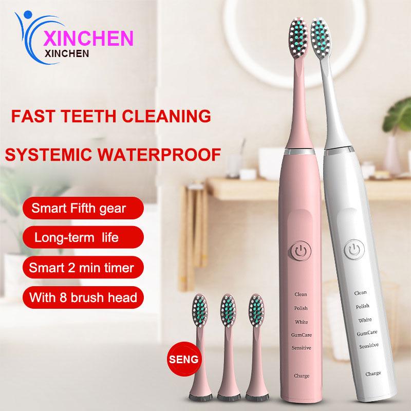 XINCHEN Smart Sonic Electric Toothbrush USB Rechargeable Toothbrush IPX7 Waterproof Ultrasonic Automatic Tooth Brush
XINCHEN Smart Sonic Electric Toothbrush USB Rechargeable Toothbrush IPX7 Waterproof Ultrasonic Automatic Tooth Brush