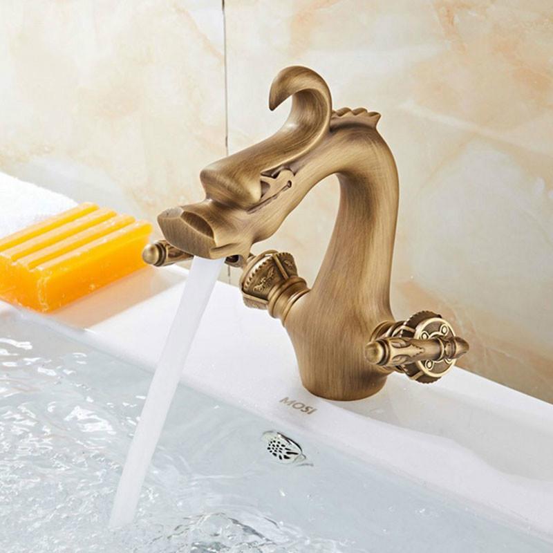 Basin Faucets Dual Handle Hot Cold Mixer Taps Bathroom Faucet Deck Mounted Antique Brass Sink Tap
Basin Faucets Dual Handle Hot Cold Mixer Taps Bathroom Faucet Deck Mounted Antique Brass Sink Tap