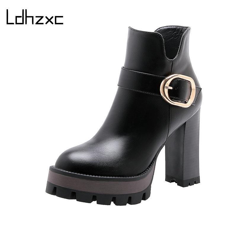LDHZXC 2021 Thick High Heeled Female Leather Ankle Boots Round Toe Lace-up Zipper Women Short Boots Gothic Women Shoes, Black
LDHZXC 2021 Thick High Heeled Female Leather Ankle Boots Round Toe Lace-up Zipper Women Short Boots Gothic Women Shoes, Black