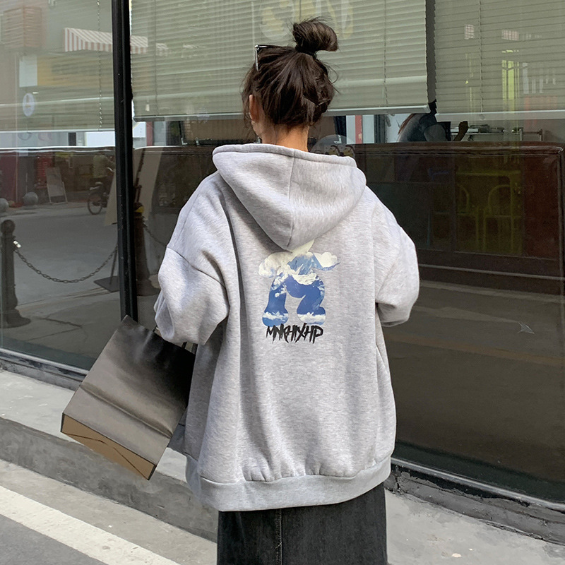 Hooded and plush boyfriends' wind sweater women's thickened winter 2020 loose Korean version lovely printing fashion design top VHRN, Kk2602 grey
Hooded and plush boyfriends' wind sweater women's thickened winter 2020 loose Korean version lovely printing fashion design top VHRN, Kk2602 grey