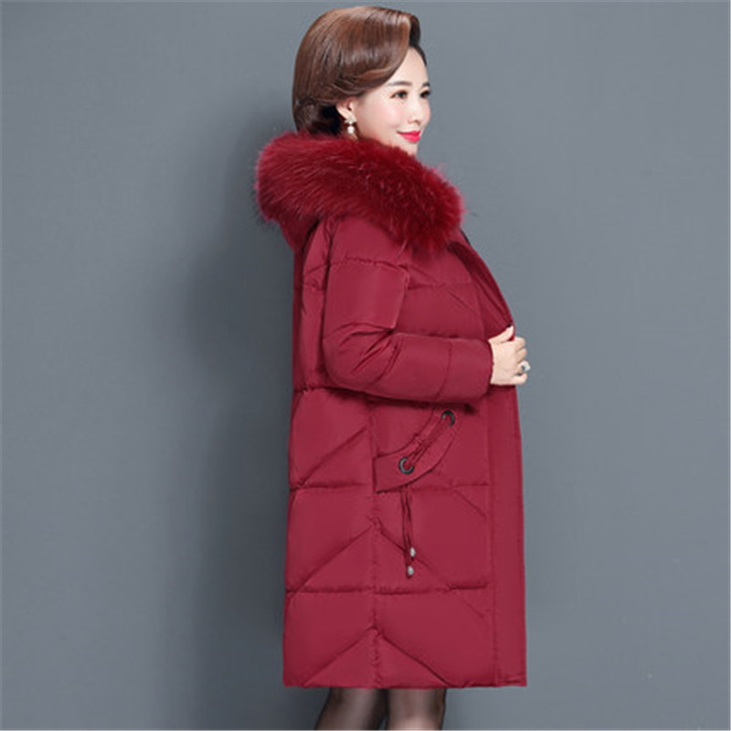 Women's winter jacket fur collar female jacket slim cotton-padded long jacket outerwear winter coat parka Large size 6XL 201217
