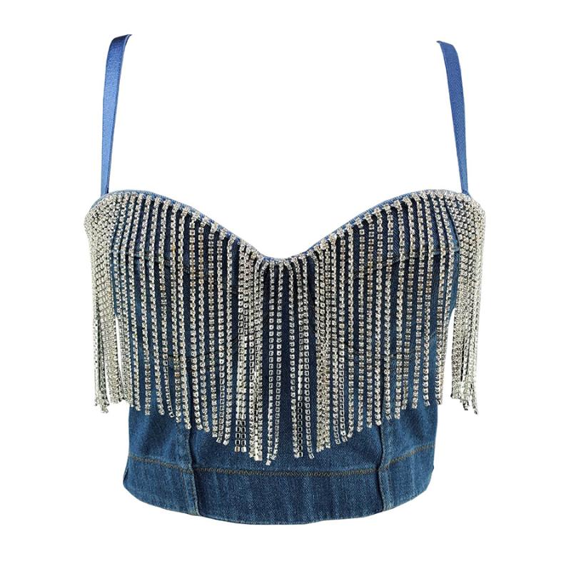 New Denim Cropped Vest Corset Tops 2020 Beading Tassel Slim Sexy Lingerie Top Crop Top Paty Nightclub Women Cami Ropa Mujer, Db963 black
New Denim Cropped Vest Corset Tops 2020 Beading Tassel Slim Sexy Lingerie Top Crop Top Paty Nightclub Women Cami Ropa Mujer, Db963 black