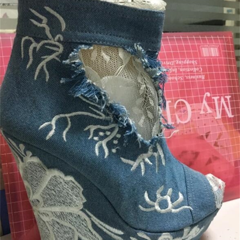 Floor Sexy Platform Flower Enclosed Boots Denim Tornozelo Floral Lace Patchwork Peep Toe Super Leap High Ladies Cowboy Short Bottines Wma9, Color 2
Floor Sexy Platform Flower Enclosed Boots Denim Tornozelo Floral Lace Patchwork Peep Toe Super Leap High Ladies Cowboy Short Bottines Wma9, Color 2