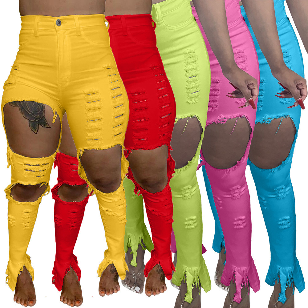 Women Jeans Red Yellow Long Ripped Pants Slim Skinny Fit Plus Size Hole Jeans Personalized Fashion Female Jeans Plus Size S-4xl WI8T, Blue
Women Jeans Red Yellow Long Ripped Pants Slim Skinny Fit Plus Size Hole Jeans Personalized Fashion Female Jeans Plus Size S-4xl WI8T, Blue