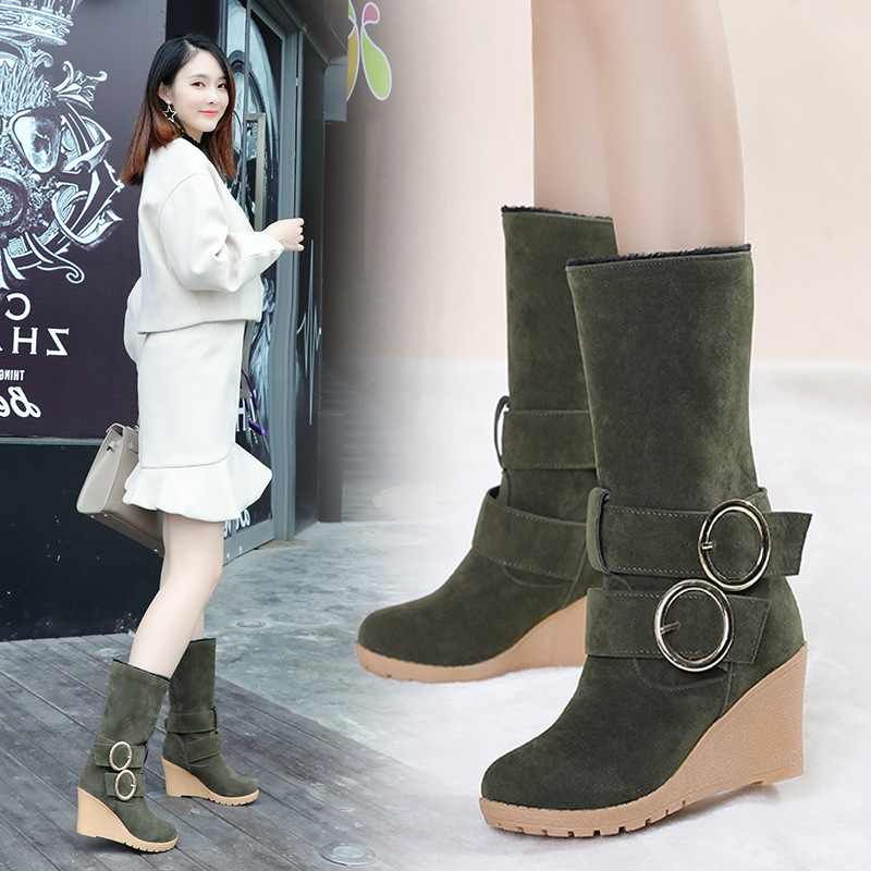 Medium-heeled High-heeled Women's Buckled Ladies Woman Shoes Winter Boots Warm Martin Snowboots L9hw, Army green.
Medium-heeled High-heeled Women's Buckled Ladies Woman Shoes Winter Boots Warm Martin Snowboots L9hw, Army green.