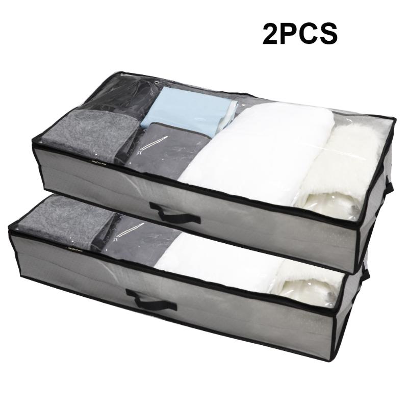 2 Pcs Foldable Blankets Clothes Storage Bags With Transparent Waterproof Layer Breathable Zippered Organizer With Clear Window
2 Pcs Foldable Blankets Clothes Storage Bags With Transparent Waterproof Layer Breathable Zippered Organizer With Clear Window