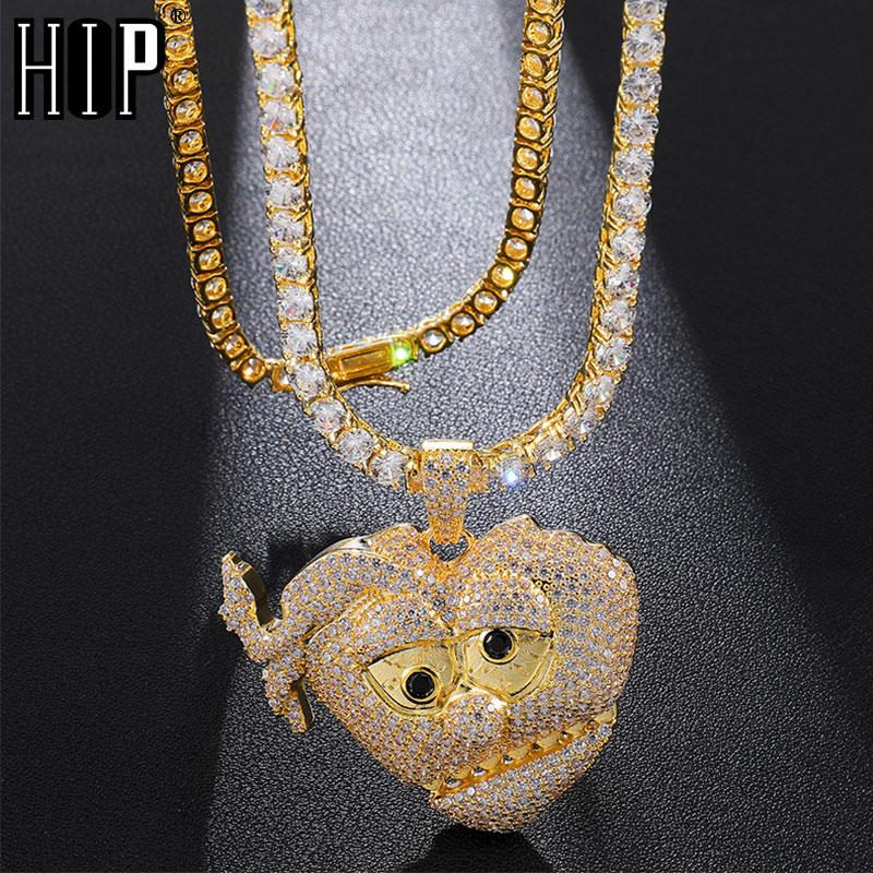 Hip Hop Bling Iced Out Micro Paved CZ Chief Keef Heart Pendant & Necklaces For Men Rapper Jewelry With Tennis Chain 
Hip Hop Bling Iced Out Micro Paved CZ Chief Keef Heart Pendant & Necklaces For Men Rapper Jewelry With Tennis Chain
