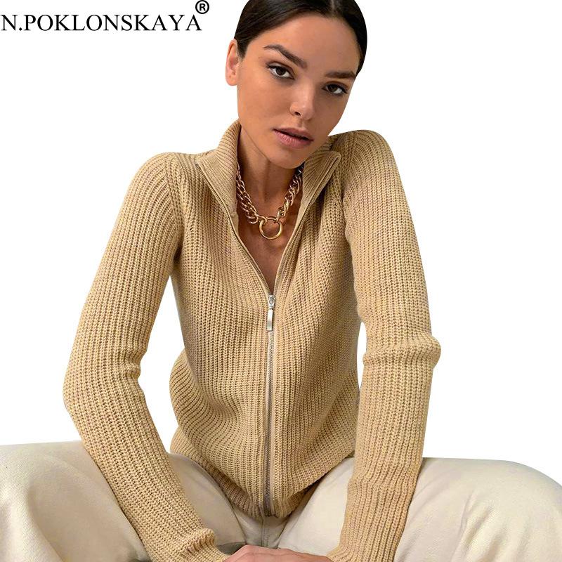Zipper Up Long Sleeve Turtleneck Knitted Sweater for Women Autumn Winter Slim Tops 2020 Fashion Cardigans Casual Knitwear Coat, Khaki
Zipper Up Long Sleeve Turtleneck Knitted Sweater for Women Autumn Winter Slim Tops 2020 Fashion Cardigans Casual Knitwear Coat, Khaki