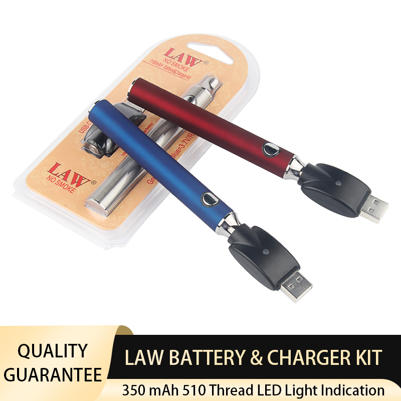 Law Vape Battery USB Charger Kit 350mAh 510 Thread Preheat Vaporizer Battery E Cigarettes Vape Pen VV Batteries for Atomizers Cartridges
Law Vape Battery USB Charger Kit 350mAh 510 Thread Preheat Vaporizer Battery E Cigarettes Vape Pen VV Batteries for Atomizers Cartridges