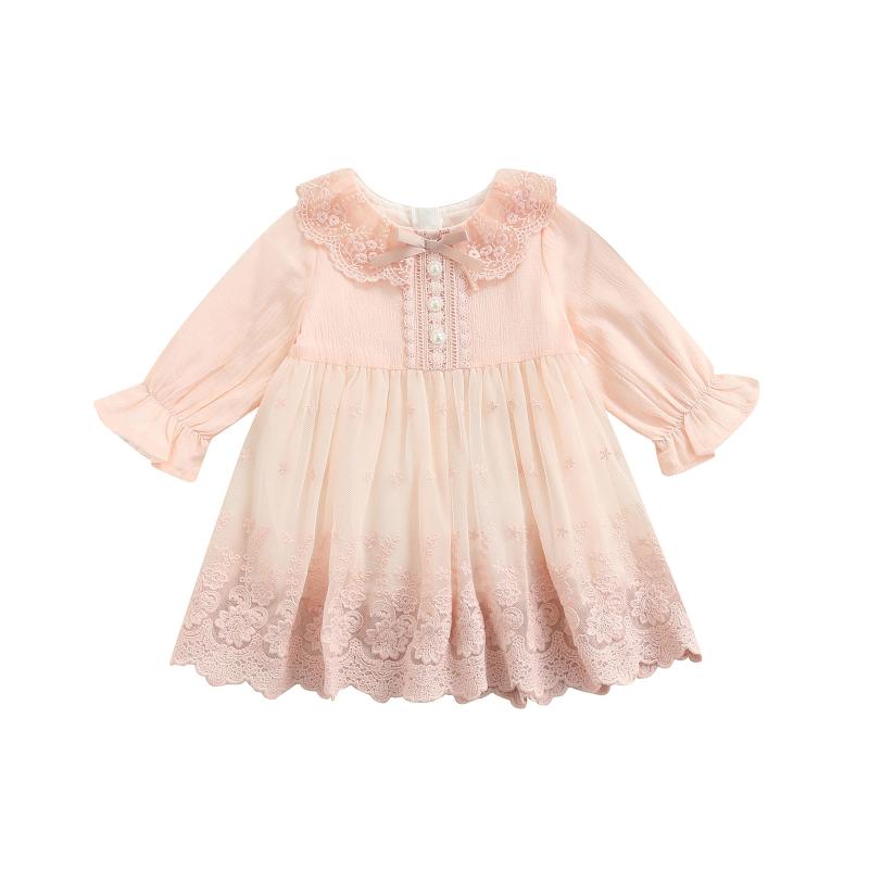 Girl's Dresses Infant Baby Girl Solid Color Long Sleeves Elastic Cuffs Round Neckline Lace Dress 0-3T, Red;yellow
Girl's Dresses Infant Baby Girl Solid Color Long Sleeves Elastic Cuffs Round Neckline Lace Dress 0-3T, Red;yellow
