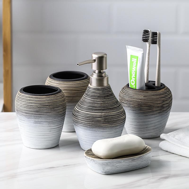 Retro Handmade Bathroom Set Ceramic Bathroom Accessories Toothbrush Holder Soap Dispenser Emulsion Bottle Mouthwash WF1021
Retro Handmade Bathroom Set Ceramic Bathroom Accessories Toothbrush Holder Soap Dispenser Emulsion Bottle Mouthwash WF1021