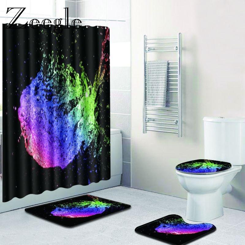 Zeegle Colorful Bath Mat with Curtain for Bathroom Waterproof Shower Curtain Pedestal Rug Lid Toilet Cover Bath Mat Home Decor
Zeegle Colorful Bath Mat with Curtain for Bathroom Waterproof Shower Curtain Pedestal Rug Lid Toilet Cover Bath Mat Home Decor