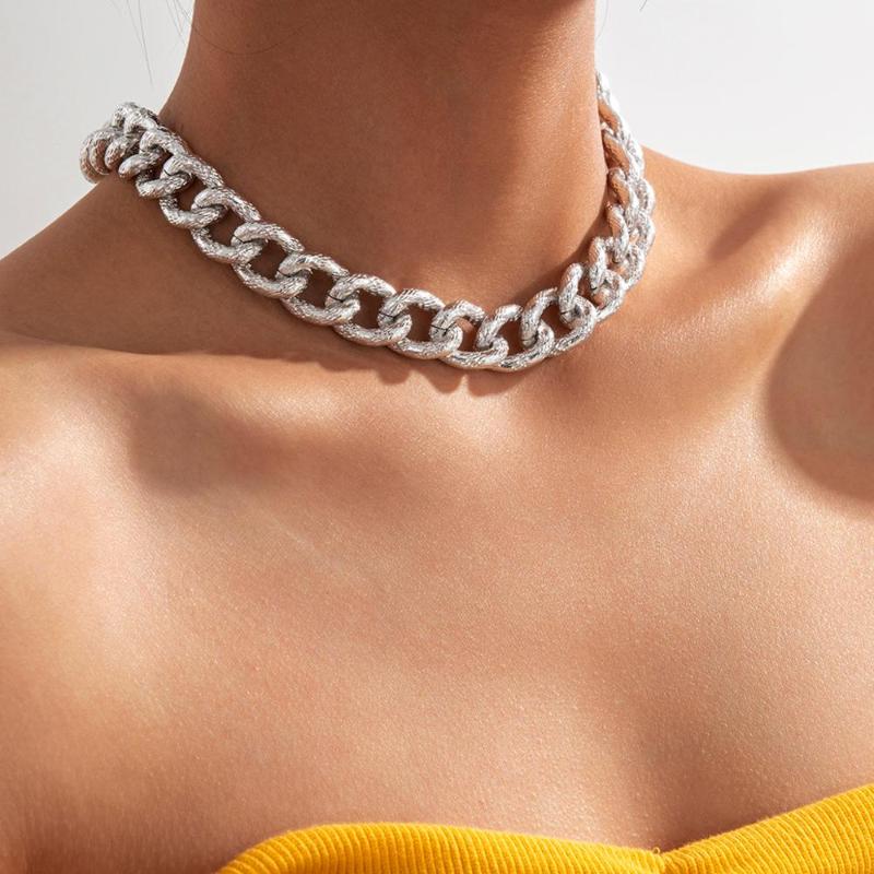 Lacteo Exaggerated Coarse Grind Clavicle Chain Choker Necklace Jewelry for Women and Men Statement Chunky Chain Charm Necklace
Lacteo Exaggerated Coarse Grind Clavicle Chain Choker Necklace Jewelry for Women and Men Statement Chunky Chain Charm Necklace