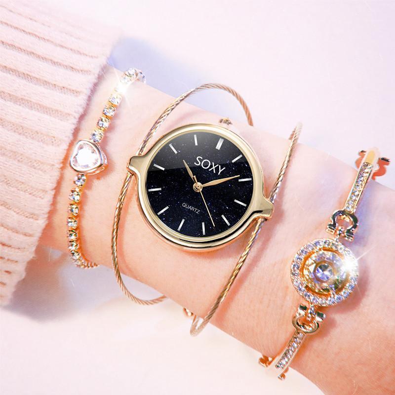 New Steel Wire Bracelet Watch Sets For Woman Starry Sky Simple Ladies Wristwatch Luxury Female Watches Quartz Clock1, Silver
New Steel Wire Bracelet Watch Sets For Woman Starry Sky Simple Ladies Wristwatch Luxury Female Watches Quartz Clock1, Silver