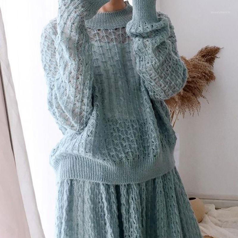 Women Autumn Winter Sets Sweater Dress Hollow Elastic Waist Skirt +O-neck Tops Solid Long Skirts Lady Fashion Elegant Suits 20201, White
Women Autumn Winter Sets Sweater Dress Hollow Elastic Waist Skirt +O-neck Tops Solid Long Skirts Lady Fashion Elegant Suits 20201, White