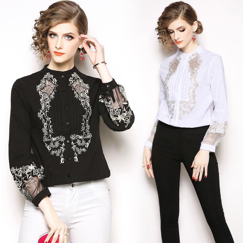 Chemise Femme Autumn Sexy Hollow Out Mesh Patchwork Black White Shirt Tops Women Vintage Embroidery Long Sleeve Loose Blouses
Chemise Femme Autumn Sexy Hollow Out Mesh Patchwork Black White Shirt Tops Women Vintage Embroidery Long Sleeve Loose Blouses